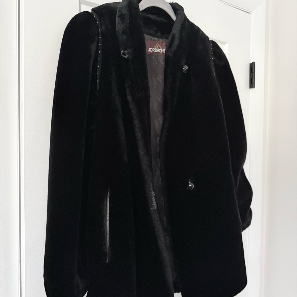 Jordache Women's Black Faux Fur Coat